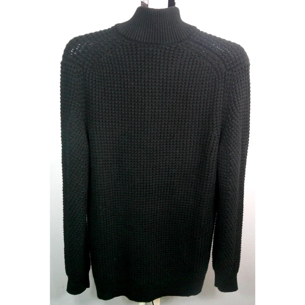 Banana Republic Men's Medium Mock Neck Thick Heavy Knitted Sweater New Black